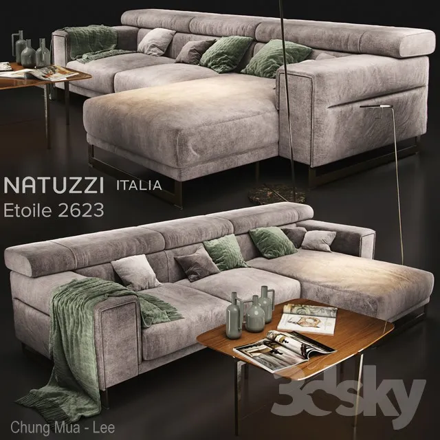 Sofa natuzzi Etoile 2623 3DS Max - thumbnail 3