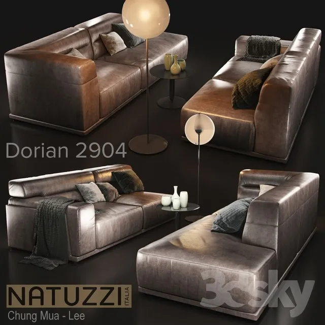 Sofa natuzzi Dorian 2904 3DS Max - thumbnail 3