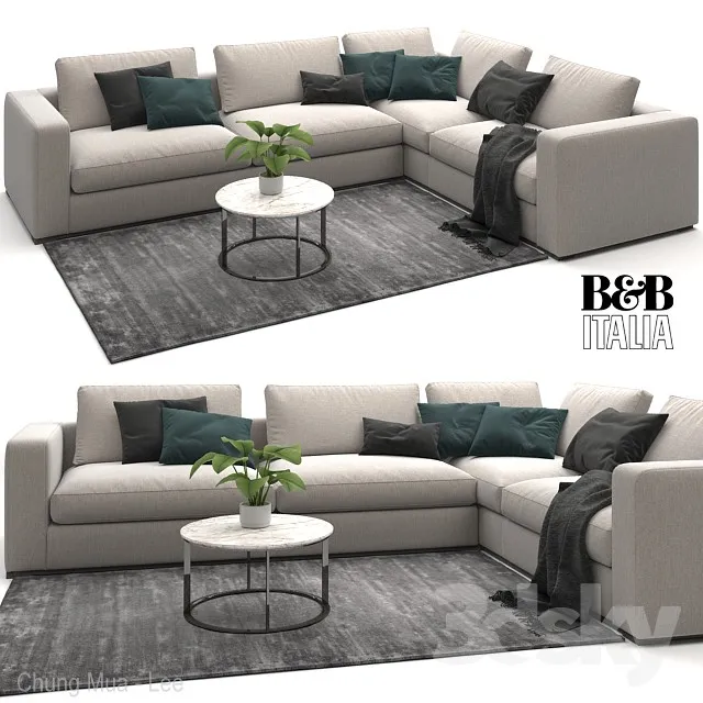 Maxalto B & B Italia Omnia Sofa 3DS Max - thumbnail 3