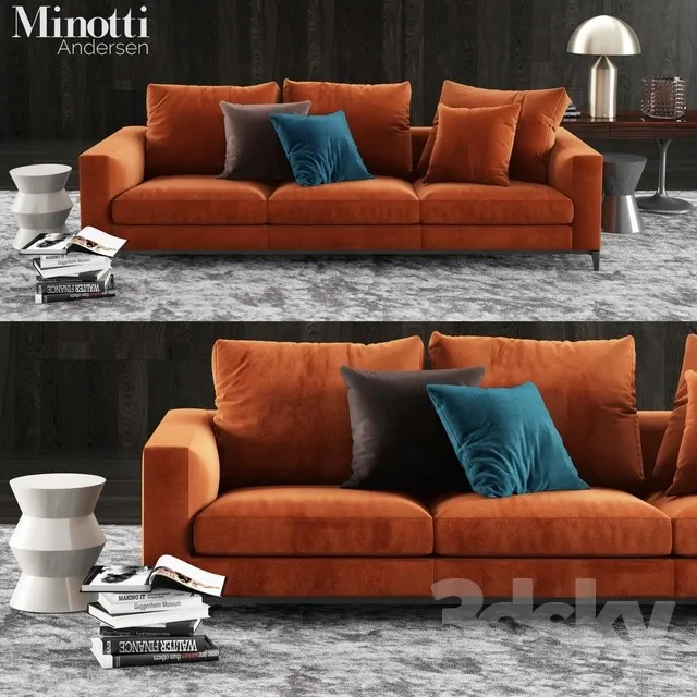 Minotti Andersen Sofa 3 3DS Max - thumbnail 3