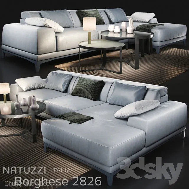Sofa natuzzi borghese 2826 3DS Max - thumbnail 3