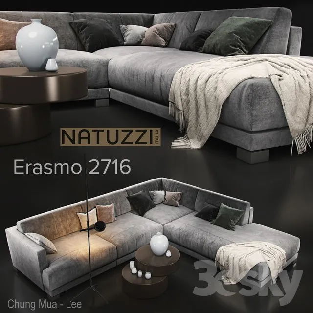 Sofa natuzzi Erasmo 2716 3DS Max - thumbnail 3