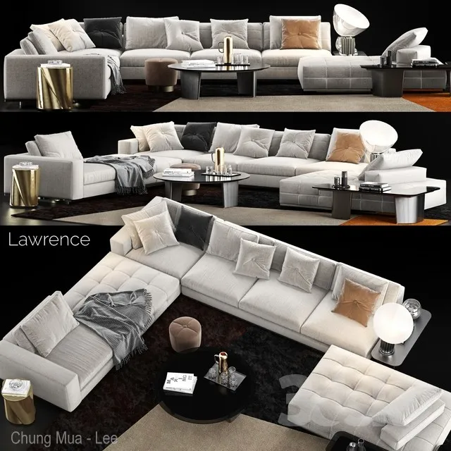 Minotti Lawrence Sofa 3DS Max - thumbnail 3