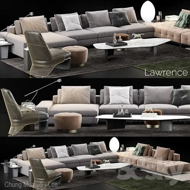 Minotti Lawrence Sofa 3DS Max - thumbnail 3