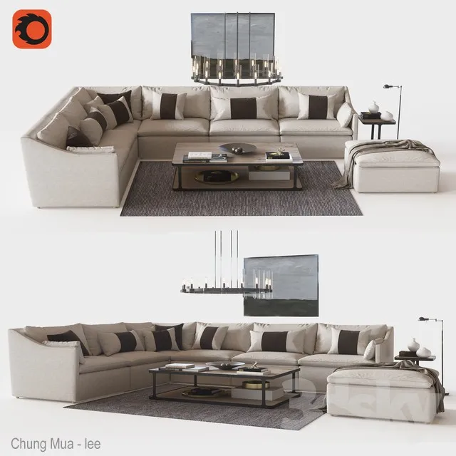DECOR HELPER – LIVINGROOM – SOFA – SECTIONAL 3D MODELS – 77