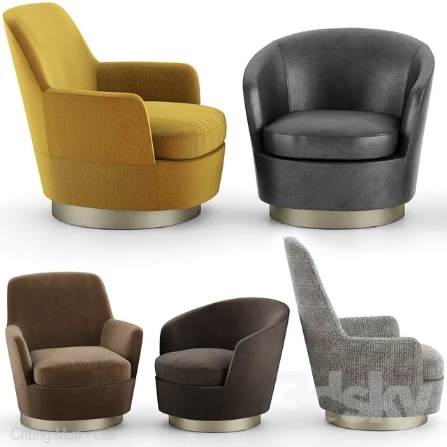 Minotti Jacques Armchairs 3DS Max - thumbnail 3