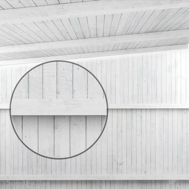Wooden ceiling with beams (white wood) 3DS Max - thumbnail 3