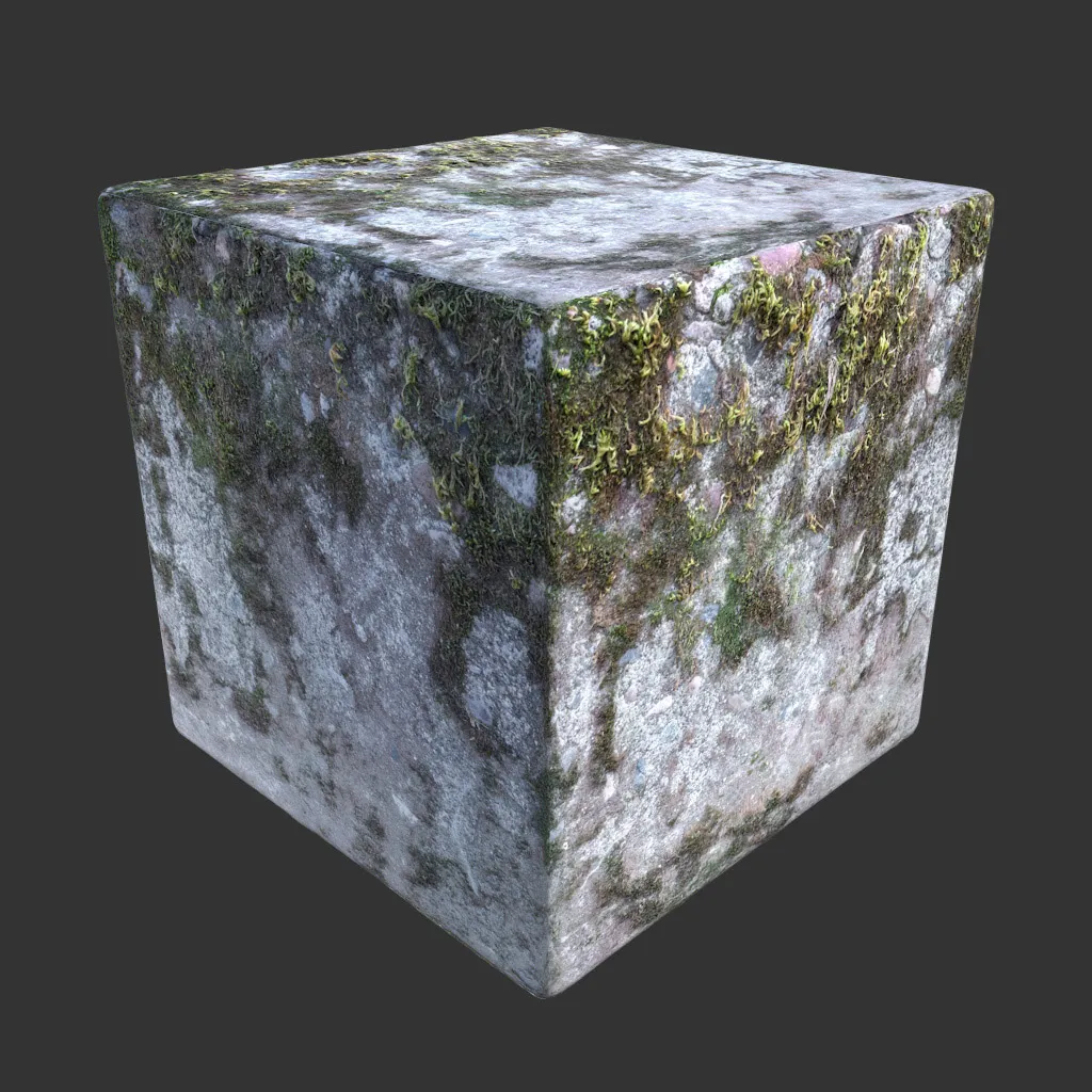 PBR TEXTURES – FULL OPTION – Concrete Mossy  – 351