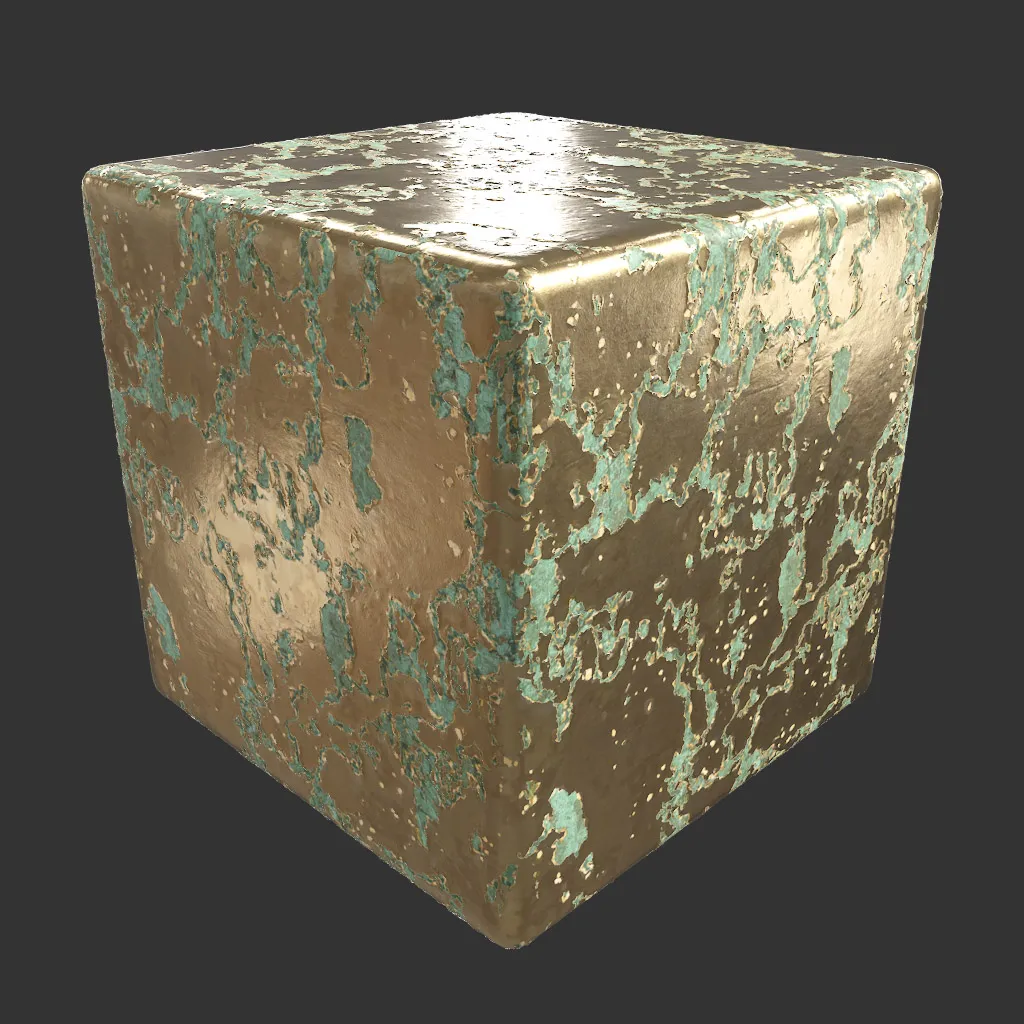 PBR TEXTURES – FULL OPTION – Metal Oxidized Gold – 777