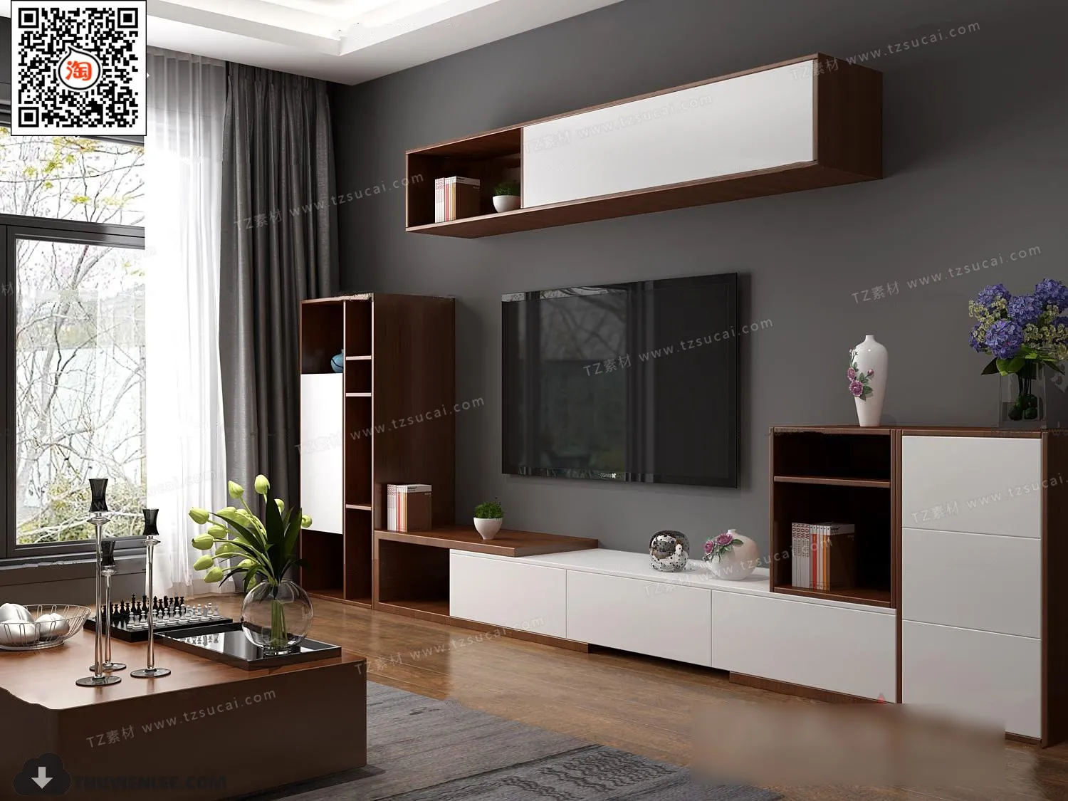 FURNITURE – TV SHELF 3D MODELS – 105