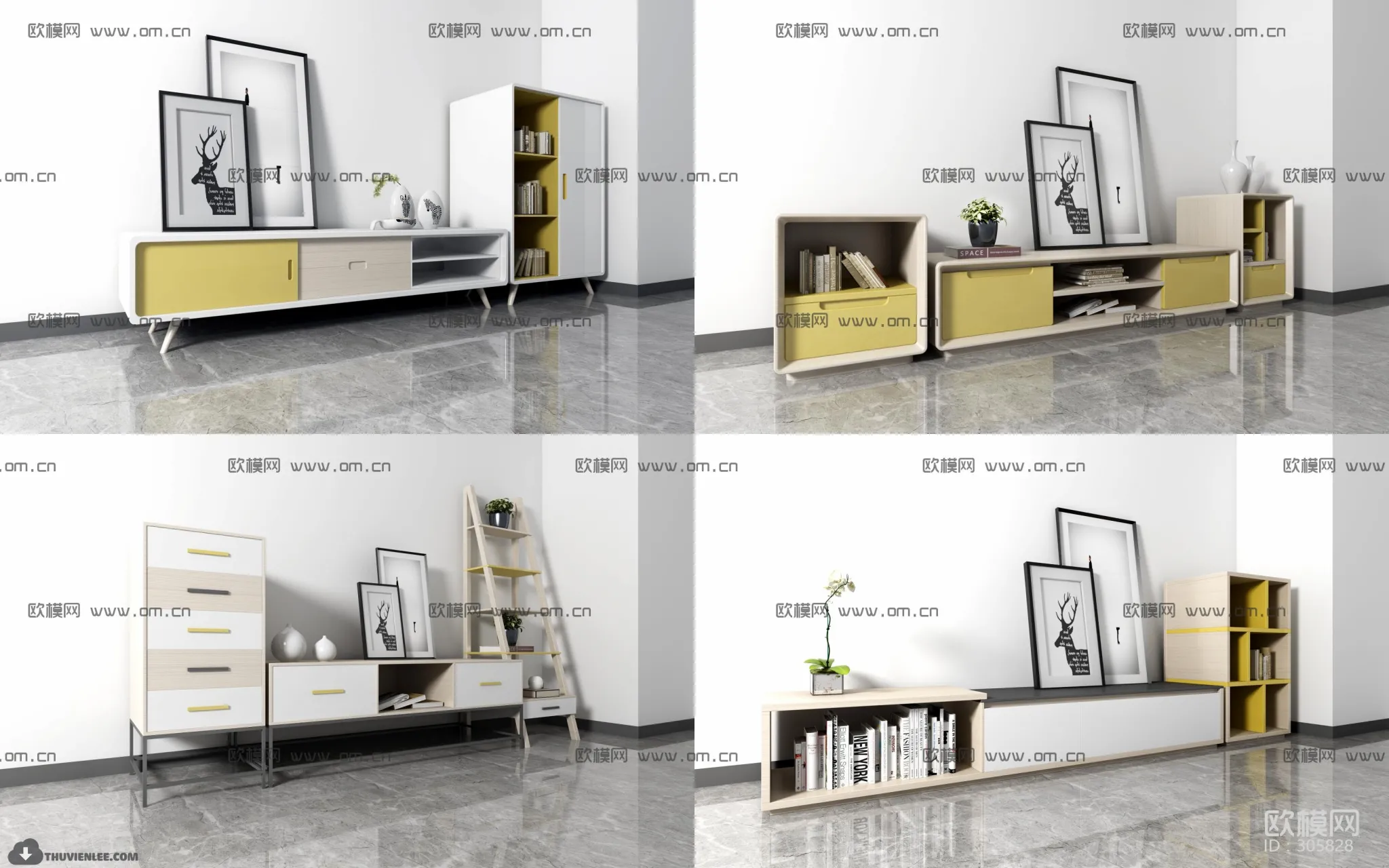 FURNITURE – TV SHELF 3D MODELS – 013