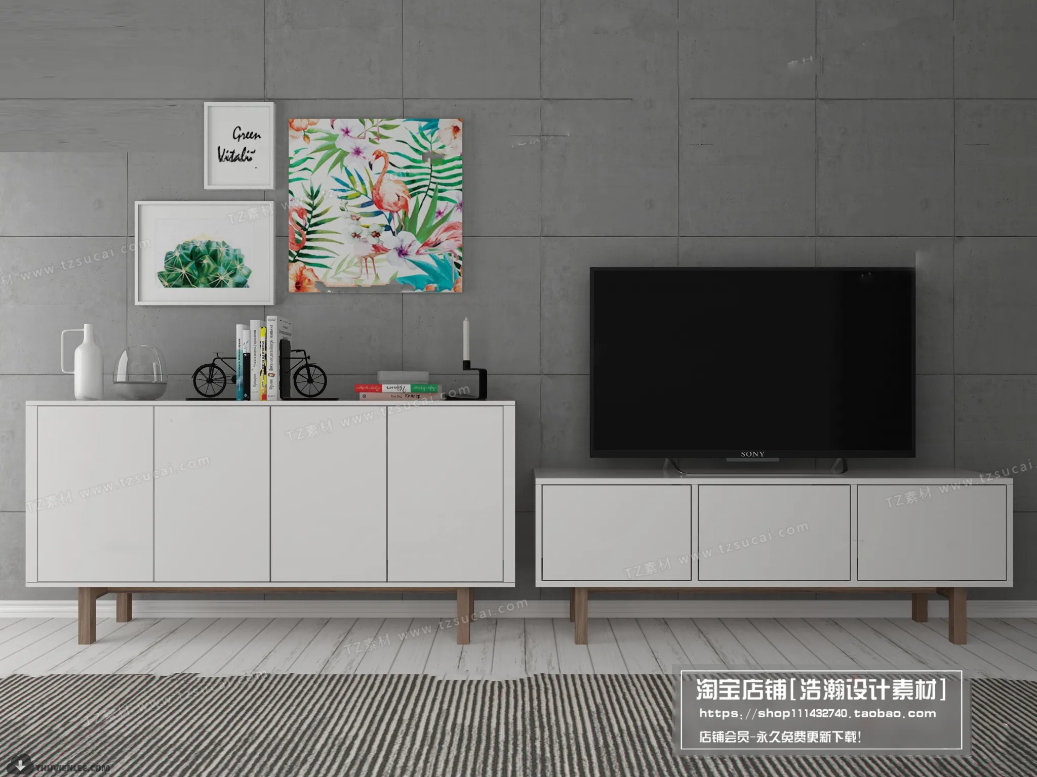 FURNITURE – TV SHELF 3D MODELS – 162