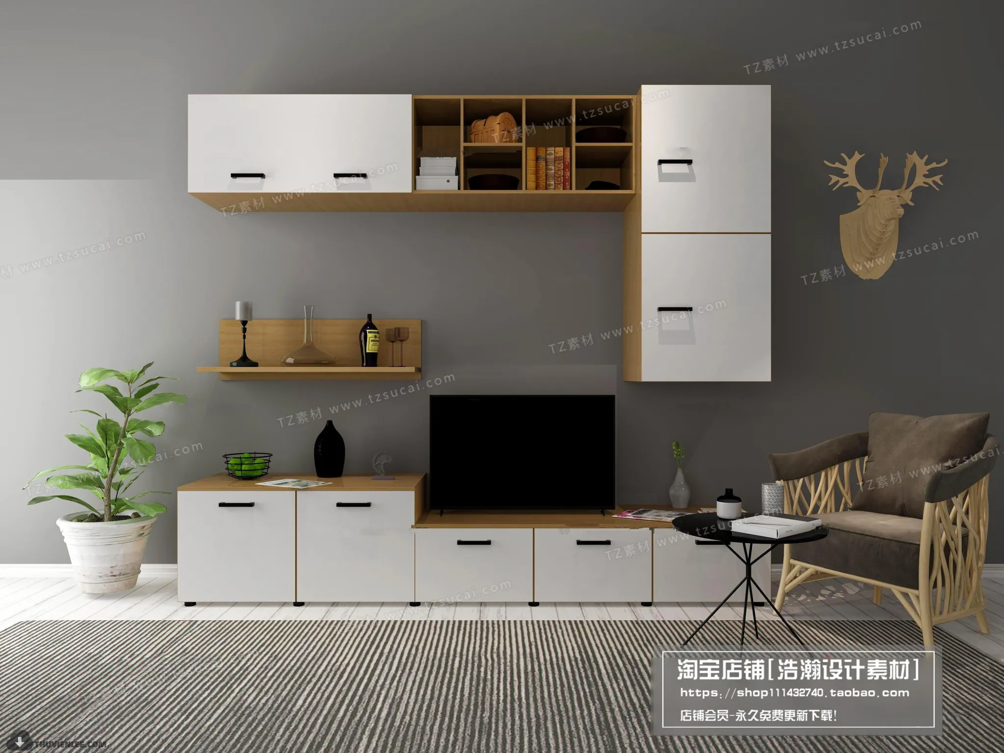 FURNITURE – TV SHELF 3D MODELS – 167