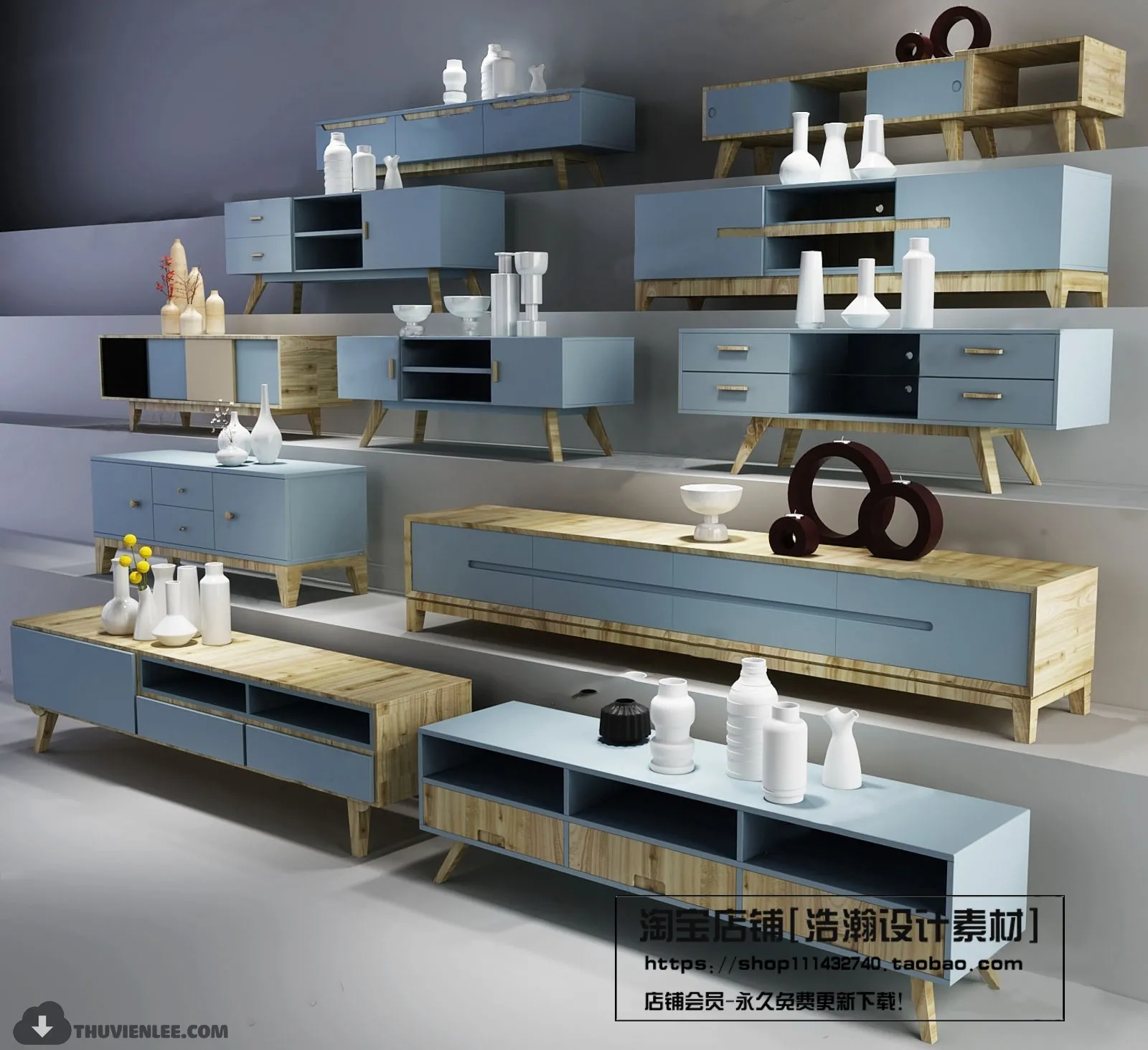 FURNITURE – TV SHELF 3D MODELS – 181