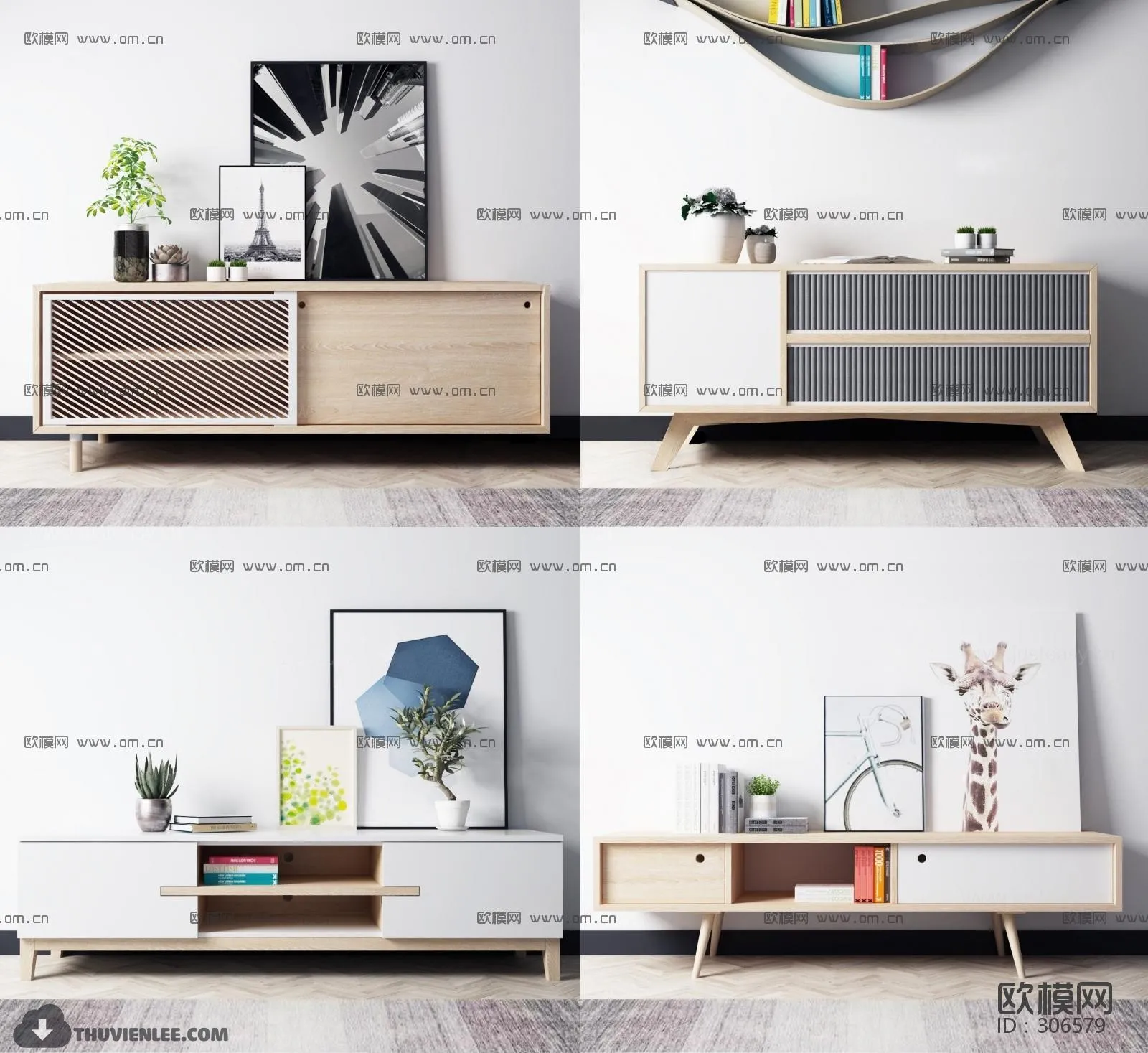 FURNITURE – TV SHELF 3D MODELS – 055