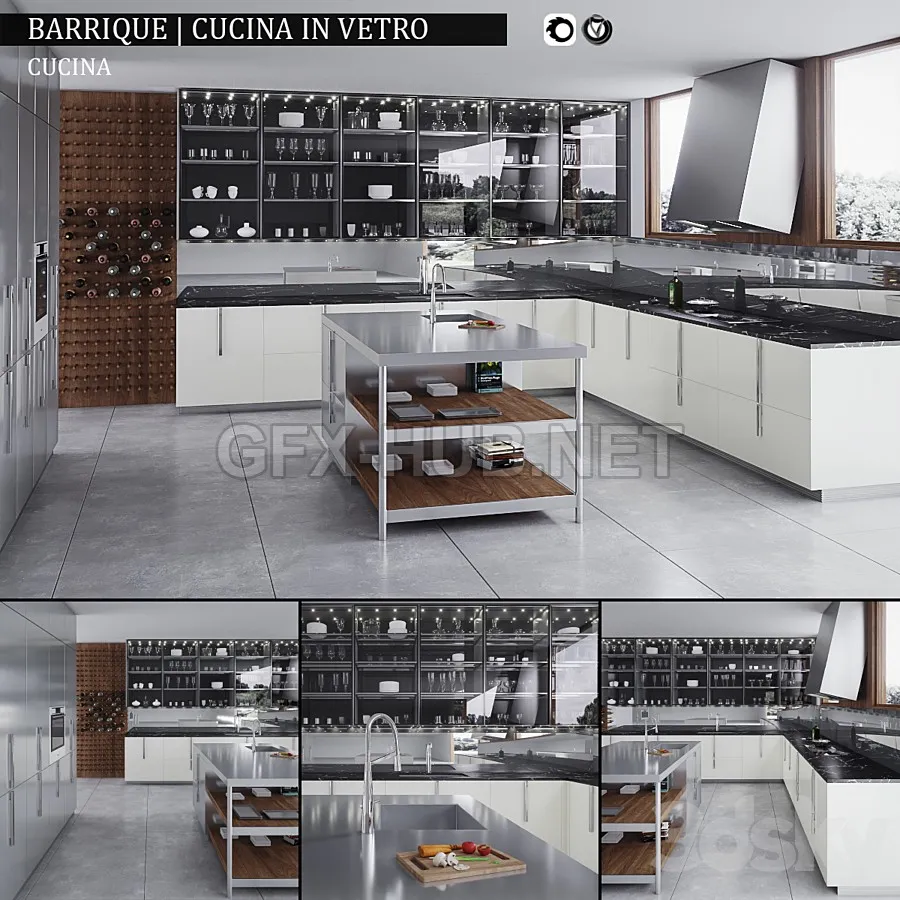 FURNITURE 3D MODELS – Kitchen Barrique Cucina in vetro