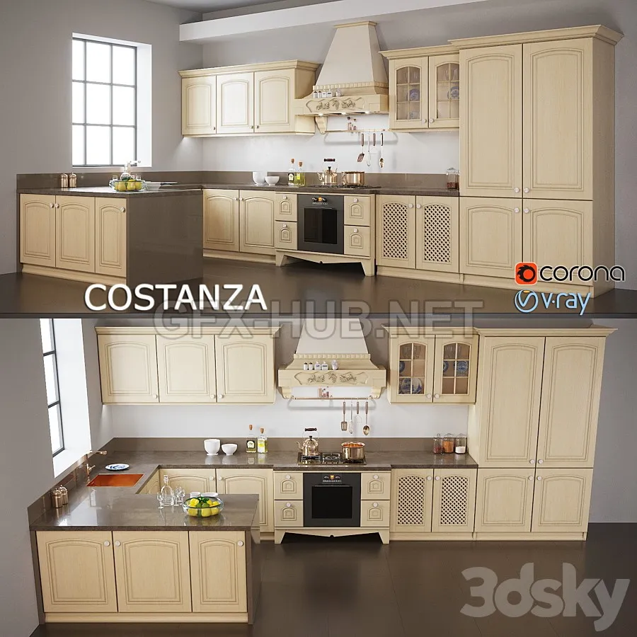FURNITURE 3D MODELS – Kitchen COSTANZA Classic Collection for ARREX