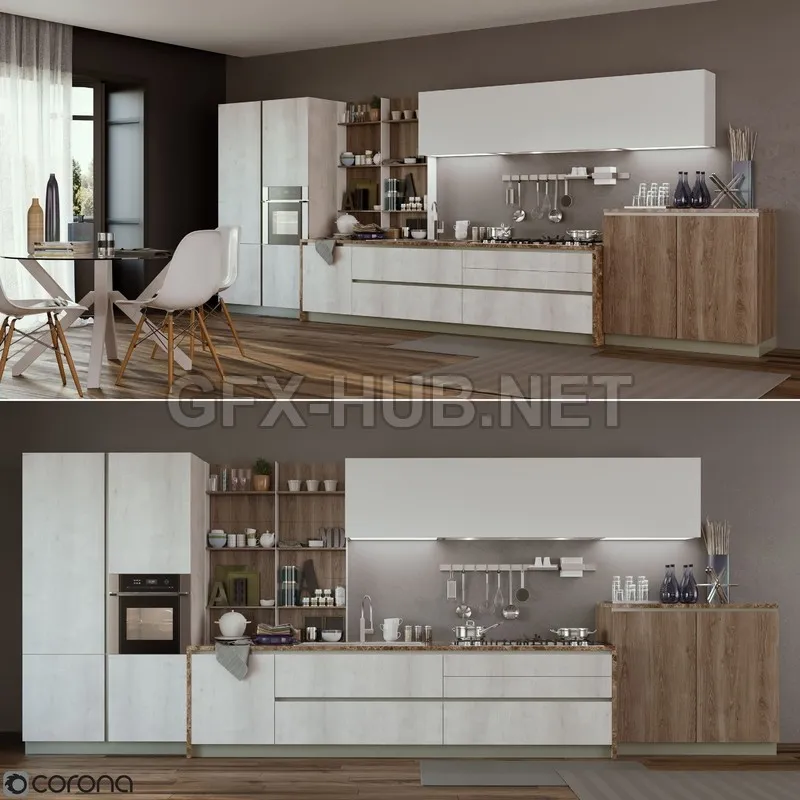 FURNITURE 3D MODELS – Kitchen Cucine Stosa Infinity