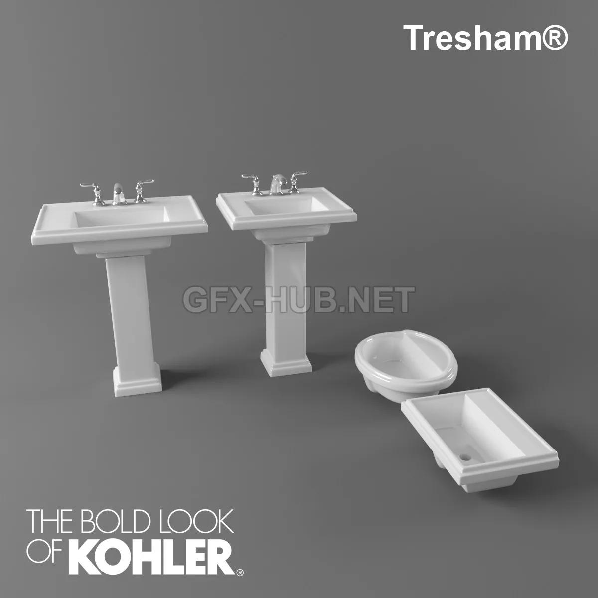 FURNITURE 3D MODELS – Kohler Tresham Sinks