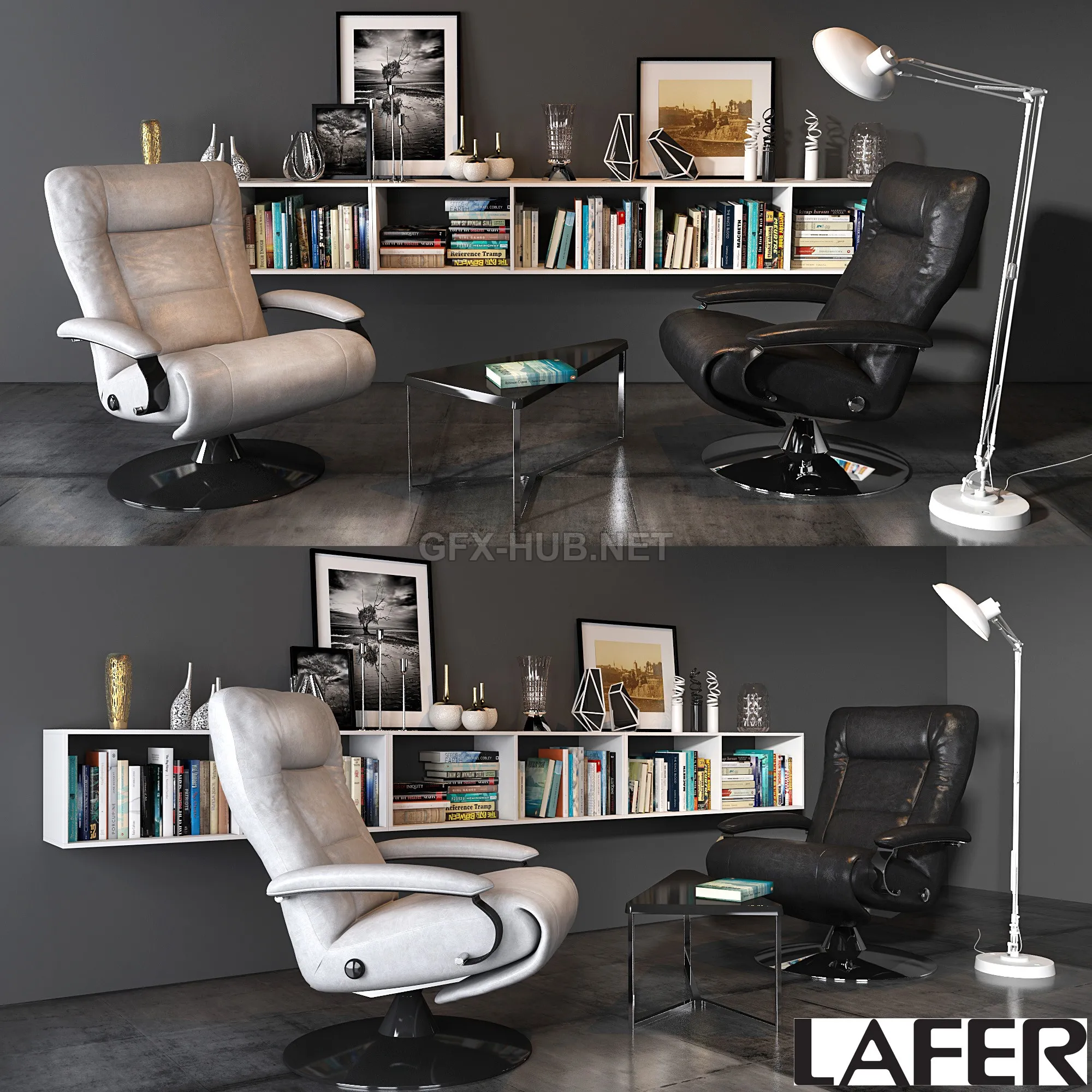FURNITURE 3D MODELS – Lafer thor reclining chair set