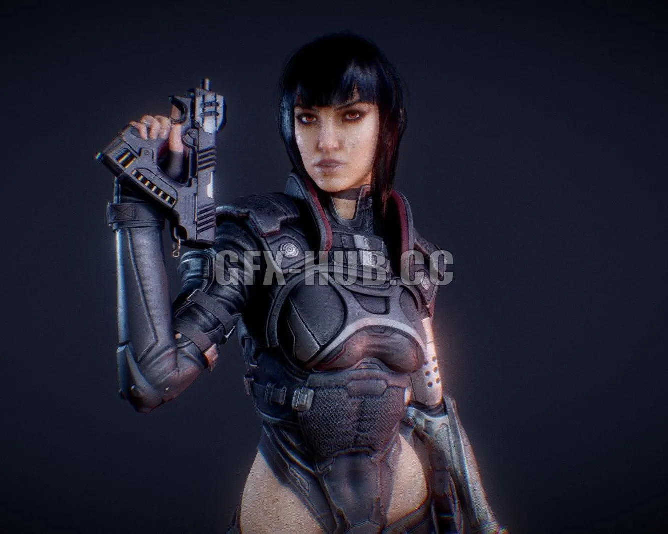 PBR Game 3D Model – Cyberpunk Assassin