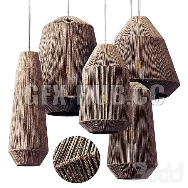 FURNITURE 3D MODELS – Lamp Barrel Big Rope N2