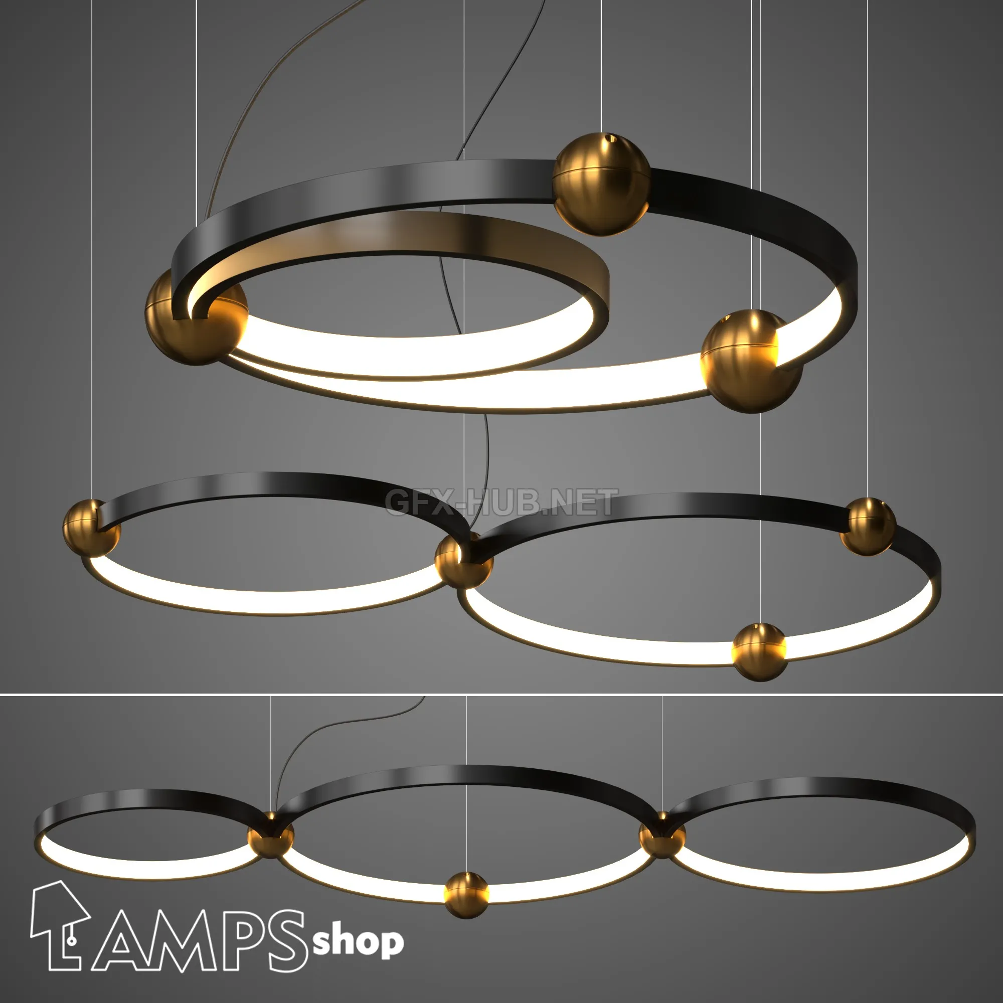 FURNITURE 3D MODELS – LampsShop Chandeliers Mating Rings