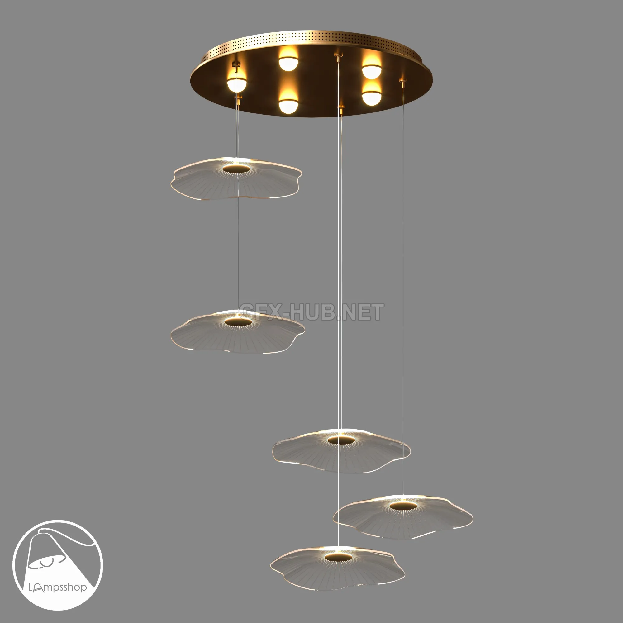 FURNITURE 3D MODELS – LampsShop.ru L1362 Chandelier Jellyfish