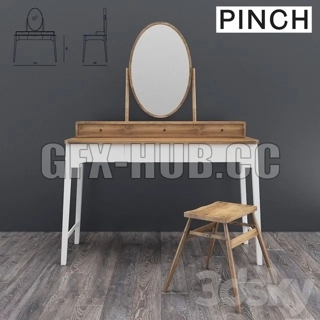 FURNITURE 3D MODELS – Lana dressing table by PINCH