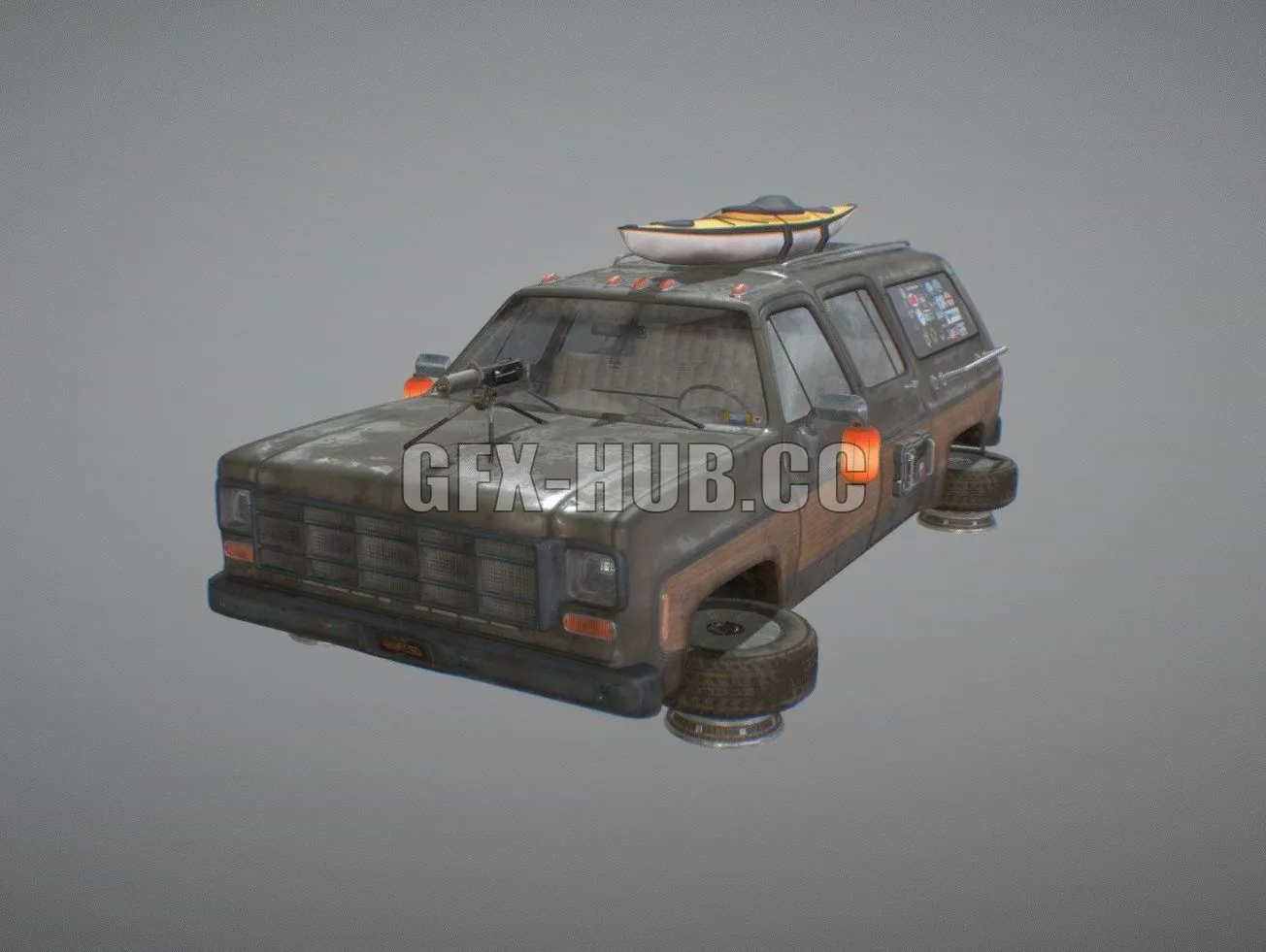 PBR Game 3D Model – Cyberpunk Car