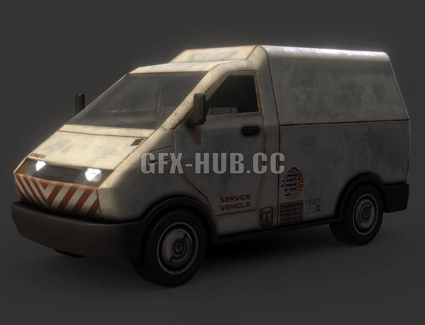 PBR Game 3D Model – Cyberpunk Electric Van