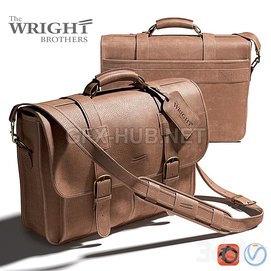 FURNITURE 3D MODELS – Leather mans bag from Wright Brothers