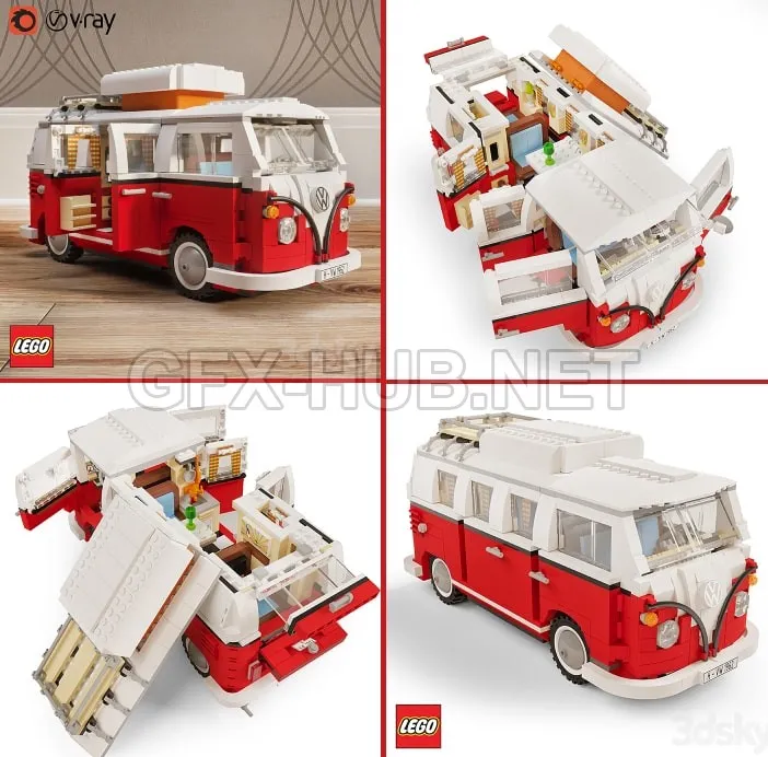 FURNITURE 3D MODELS – LEGO 10220 Volkswagen T1