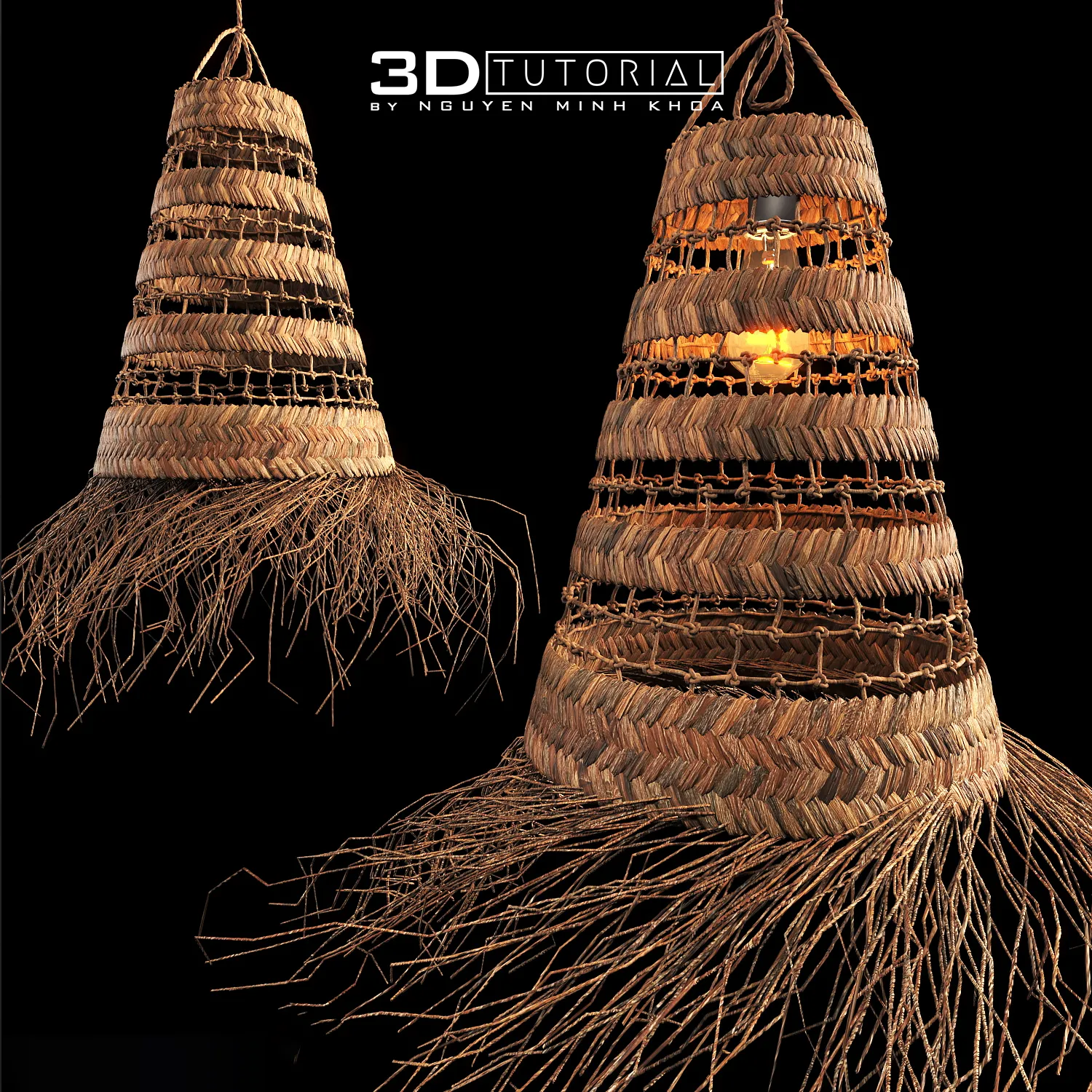FURNITURE 3D MODELS – Livv Lifestyle Essaouira seagrass lamp model byNguyenMinhKhoa