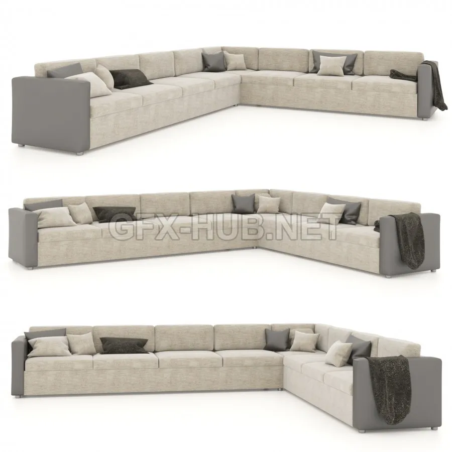 FURNITURE 3D MODELS – Long Sofa V05