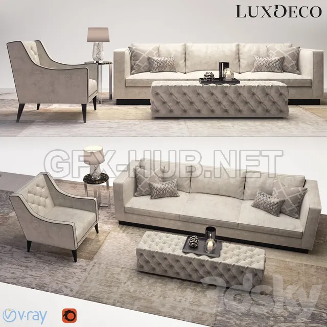 FURNITURE 3D MODELS – Luxdeco living room furniture set