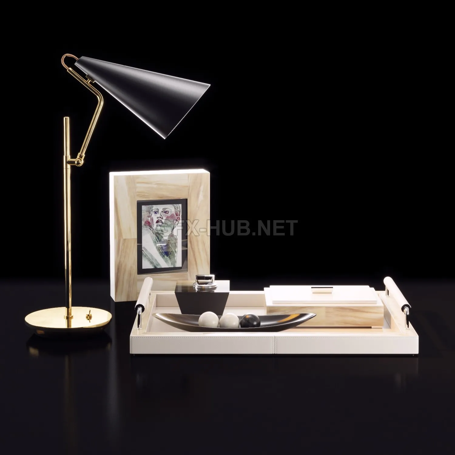 FURNITURE 3D MODELS – Luxury decorative set