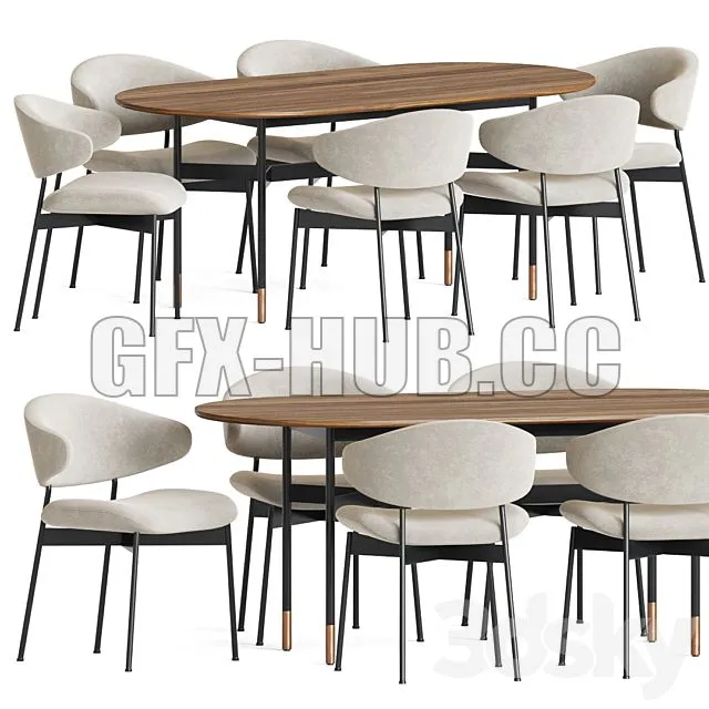 FURNITURE 3D MODELS – Luz Chair Harri Table Dining Set
