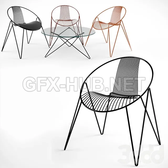 FURNITURE 3D MODELS – MADAME chair and table by roche bobois