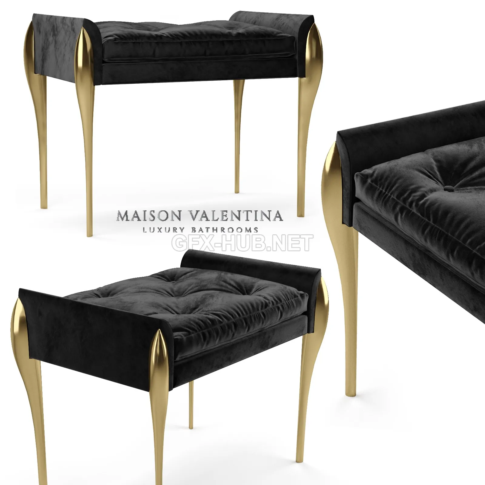 FURNITURE 3D MODELS – Maison Valentina Stiletto Bench
