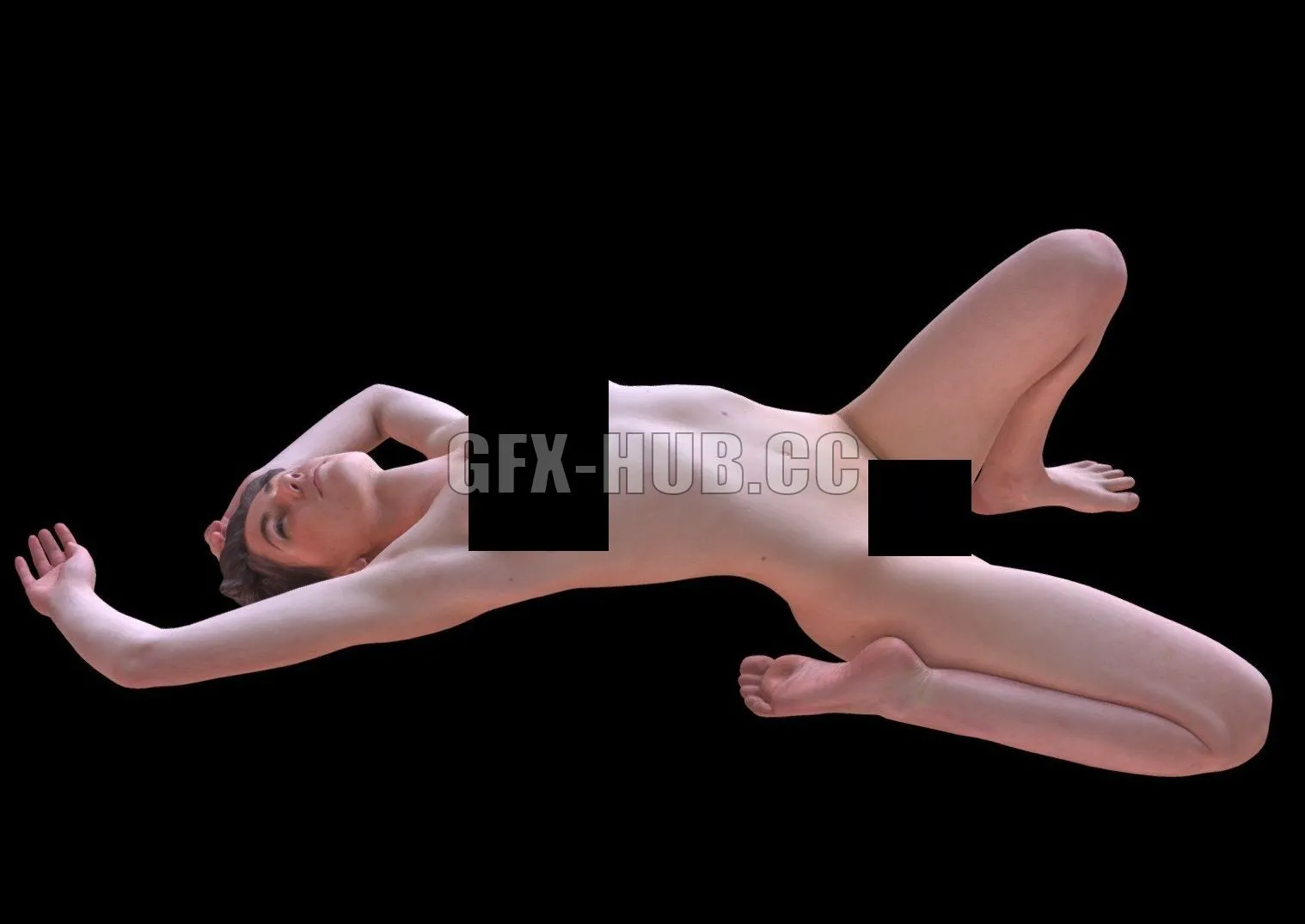 PBR Game 3D Model – D Laying on the back