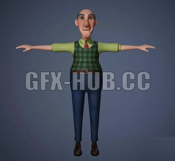 PBR Game 3D Model – DAD – Character