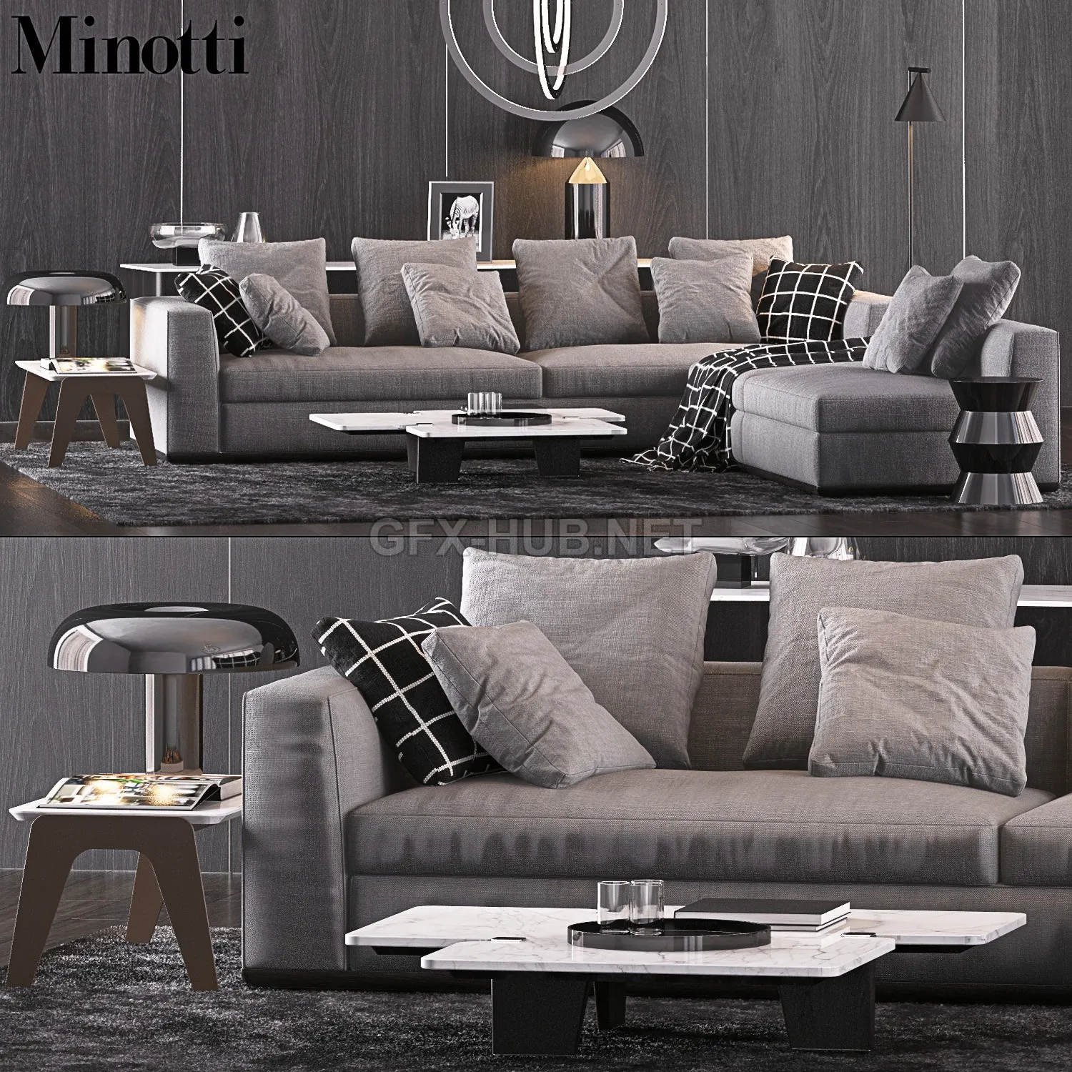 FURNITURE 3D MODELS – Minotti Set 9