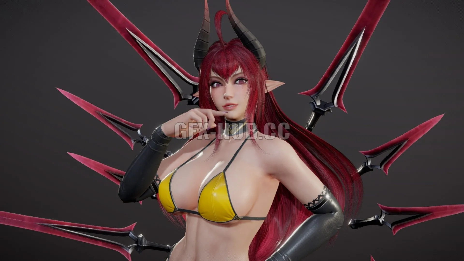 PBR Game 3D Model – Daemon Girl