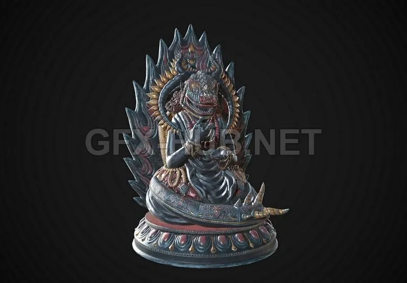 PBR Game 3D Model – Daemon Statue