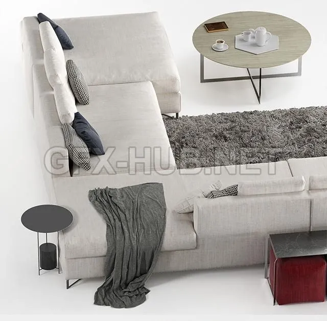 FURNITURE 3D MODELS – Molteni&c Large Sofa