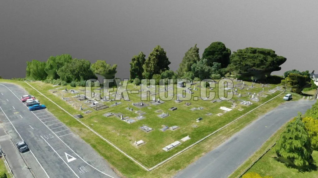 PBR Game 3D Model – Dannevirke Settlers Cemetery