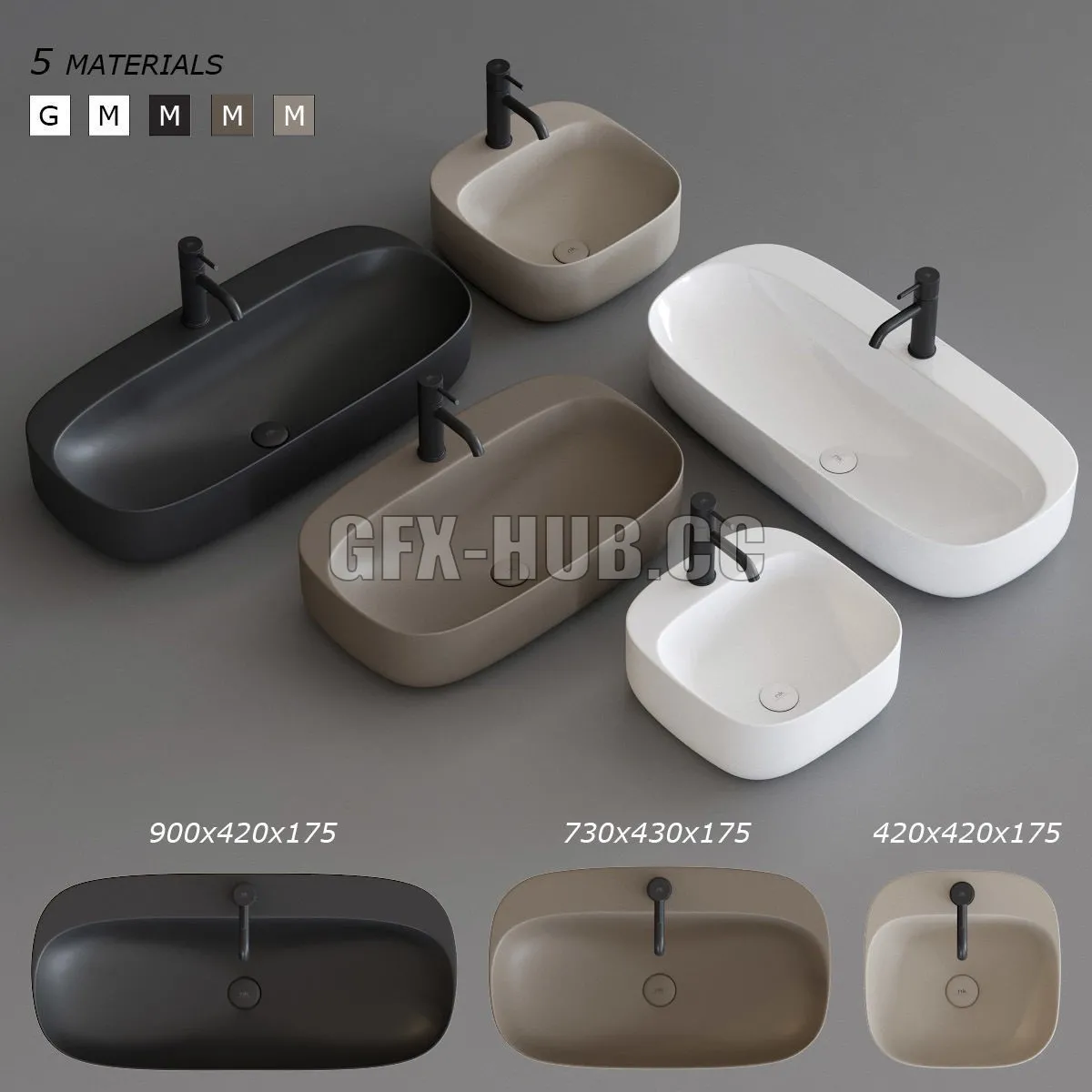 FURNITURE 3D MODELS – Noken Arquitect countertop washbasin