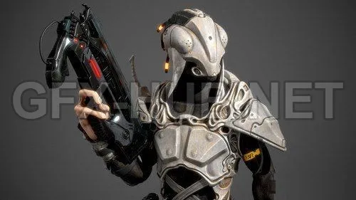 PBR Game 3D Model – Darkmatter Enforcer