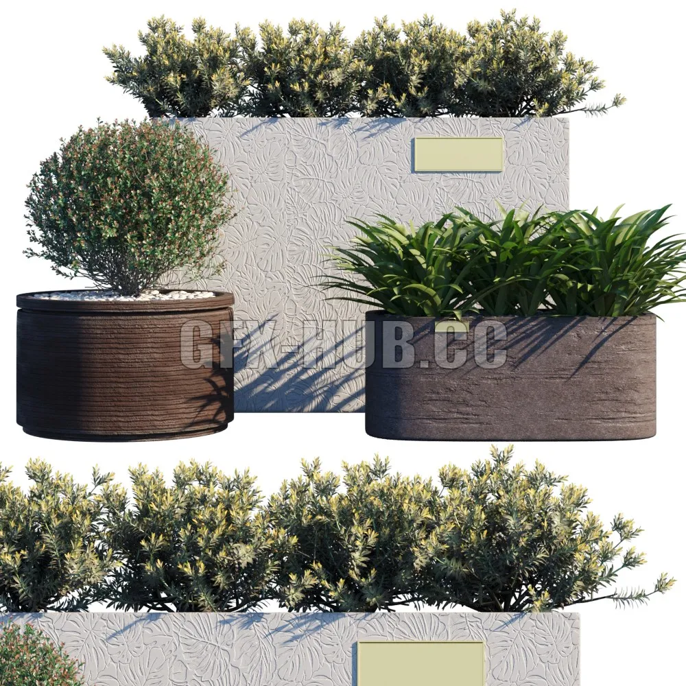 FURNITURE 3D MODELS – Outdoor set 15 (plants in pots by Atelier Vierkant)